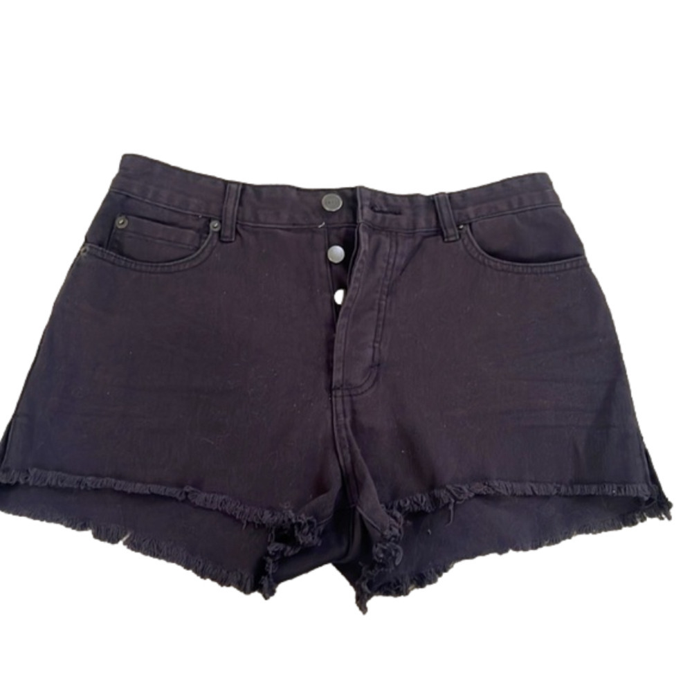 🌿Amuse Society high rise button fly denim shorts size 28, black🌿